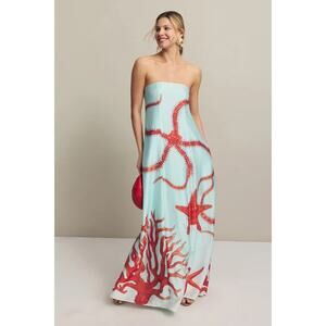 Muma World Ursa Strapless Maxi Dress Gown Satin Pregnancy, Size L, Rt. $595
